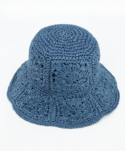 polcadot 帽子 ハット Flower Bucket/フラワー編みバケット