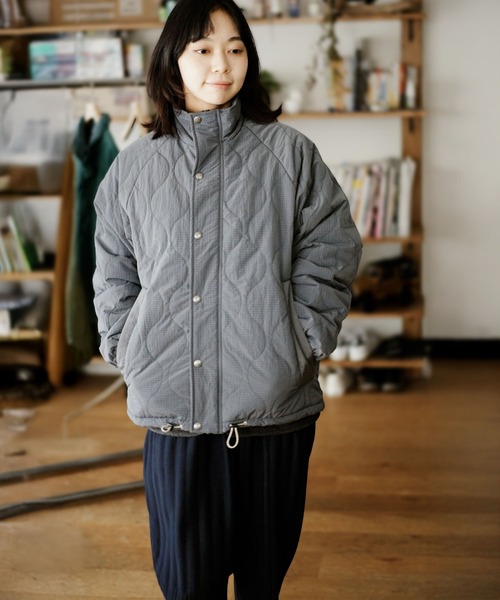 gym master アウター(メンズ) リップストップキルティングスタンドJKT  L  04)チャコール gym master（ジムマスター） ナイロンジャケット リップストップ