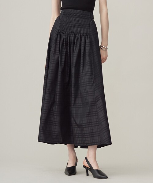 icb 24AW 【洗える】 エステルメモリータフタ ロングスカート 美品 ICB（アイシービー） ロング スカート 「洗える」 エステルメモリー