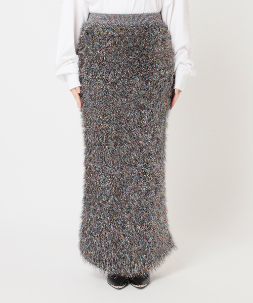 sara mallika スカート SARA MALLIKA 別注 SHINY FLUFFY KNIT SKIRT 