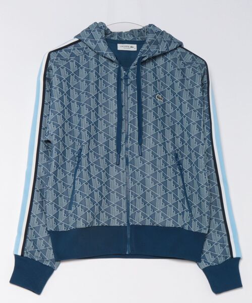 コート アウター 「LACOSTE」モノグラムジャカードフーディー レディースの画像