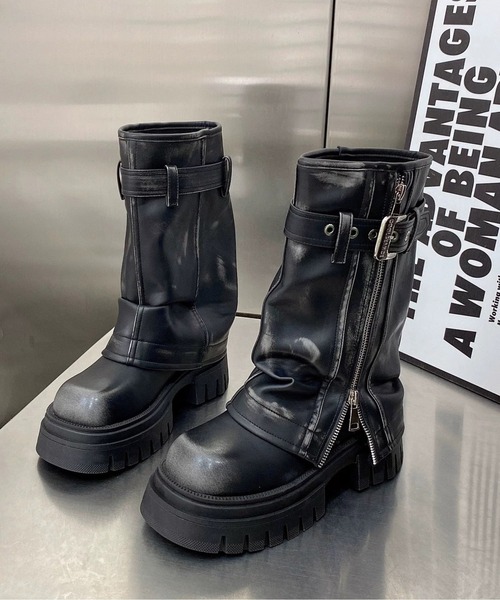 yupamemohikanDIESELブーツ SH02 BACK ZIP MT BOOTS | junhashimoto（ジュンハシモト