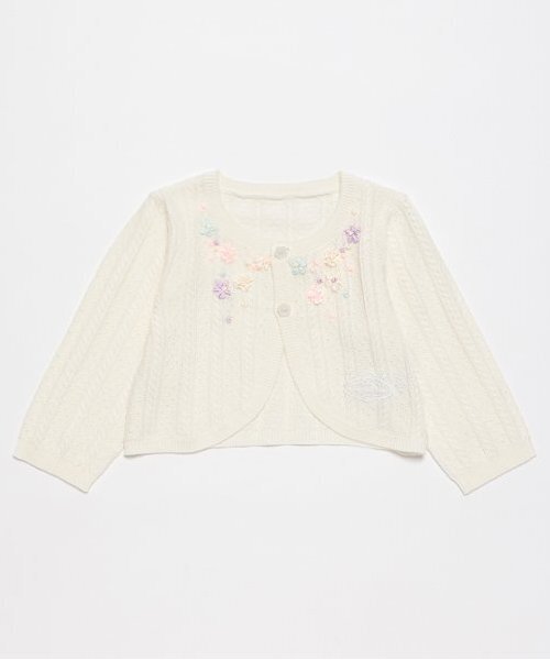ベビー リボン刺繍ニットボレロ