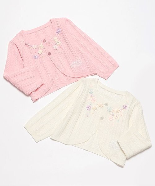 ベビー リボン刺繍ニットボレロ_8