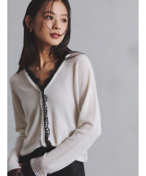 anuans / アイラッシュレーストリミングニット ZOZO限定カラー】アイラッシュレーストリミングニット（ニット