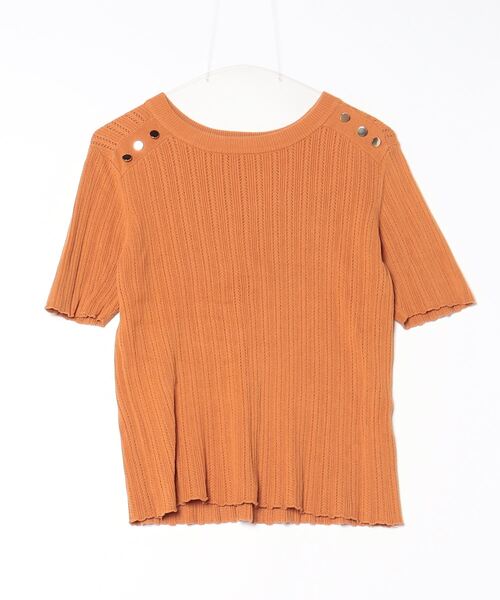 Yves Saint Laurent 半袖ニットワンピース オレンジ Yves Saint Laurent 半袖ニットワンピース オレンジ - メルカリ