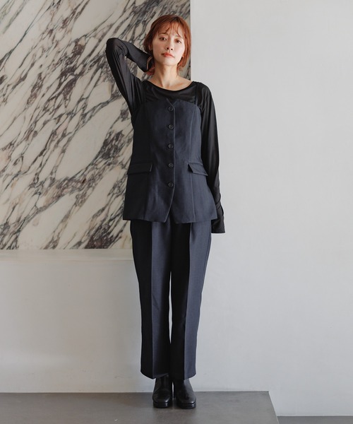 mysty woman セットアップ着用可・フロントボタンビスチェ