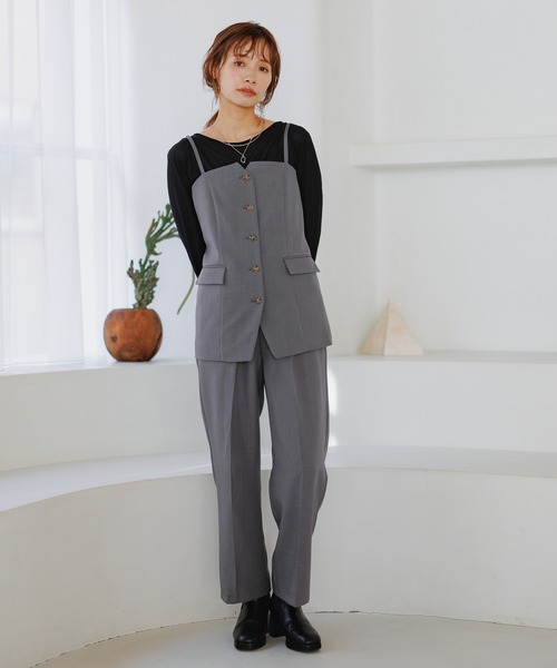 専用2点新品タグ付き mysty woman ツイードビスチェ&スカートセット ツイードビスチェ&スカートセット | [公式]ミスティウーマン