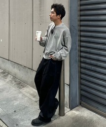 chikashitsu + スウェット　セットアップ　ブラック Chikashitsu +】set up box short zip hoodie