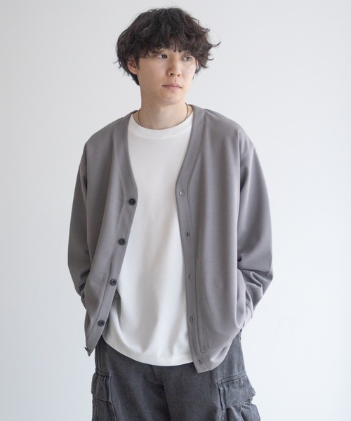 カーディガン 着回しの効くジョーゼットカーディガン「UVカット・ドライ・イージーケア・軽量」 メンズ レディース | NAVY（ファッション） | 02