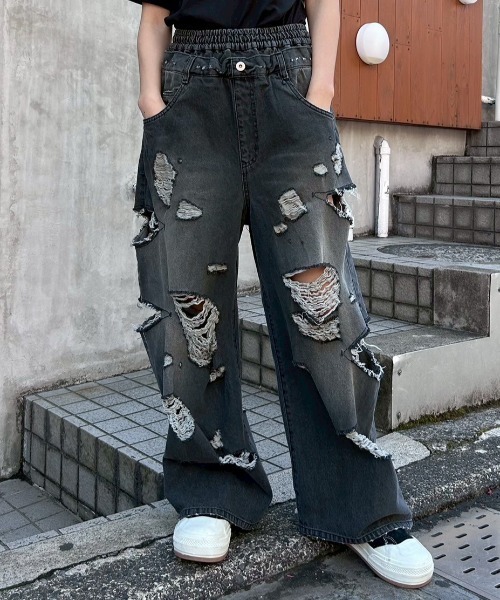 Candy Stripper ダメージデニム　ブラック Candy Stripper（キャンディーストリッパー） ジーンズ デニム デニム
