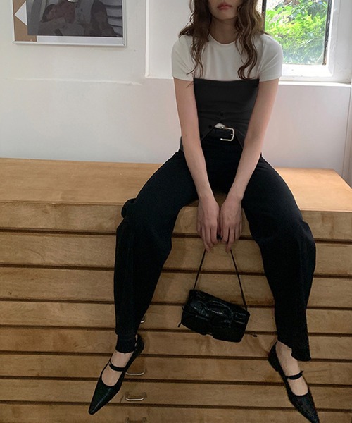 チューブトップ ベアトップ button lib knit bustier SUWDEE チューブトップ ベアトップ button lib knit bustier
