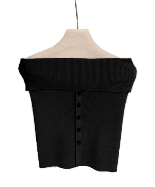 SUWDEE チューブトップ ベアトップ button lib knit bustier