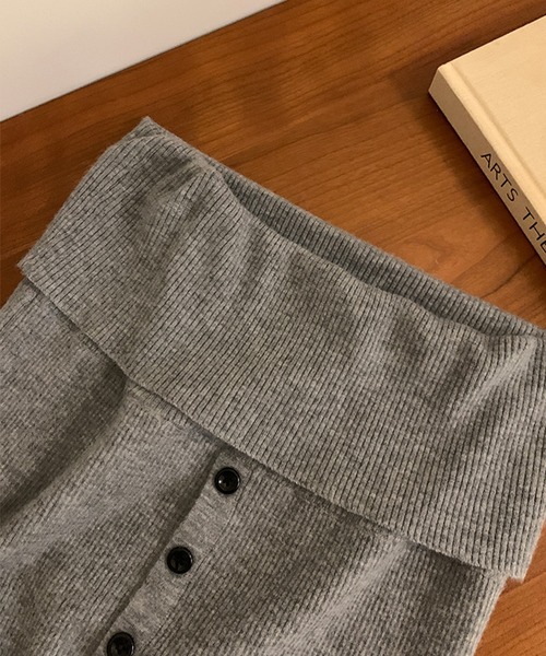 SUWDEE チューブトップ ベアトップ button lib knit bustier