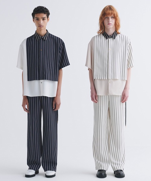 CULLNI スラックス Melange Stripe Twill Side Drawstring Relux