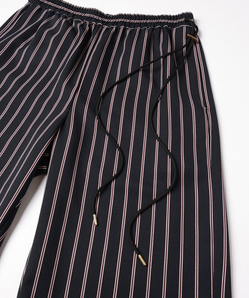 【美品】✨CULLNI ベルテットスラックス 20aw オシャレ ゴム紐 S CULLNI スラックス Melange Stripe Twill Side Drawstring Relux