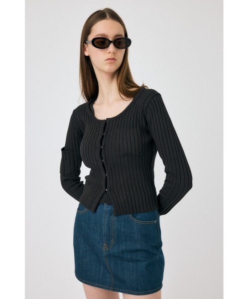 カーディガン RIB KNIT カーディガン ＆ タンクトップ レディース MOUSSY カーディガン RIB KNIT ＆ タンクトップ レディース