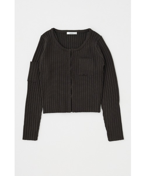 カーディガン RIB KNIT カーディガン ＆ タンクトップ レディース MOUSSY（マウジー）の「ZIP UP RIB KNIT カーディガン&タンク