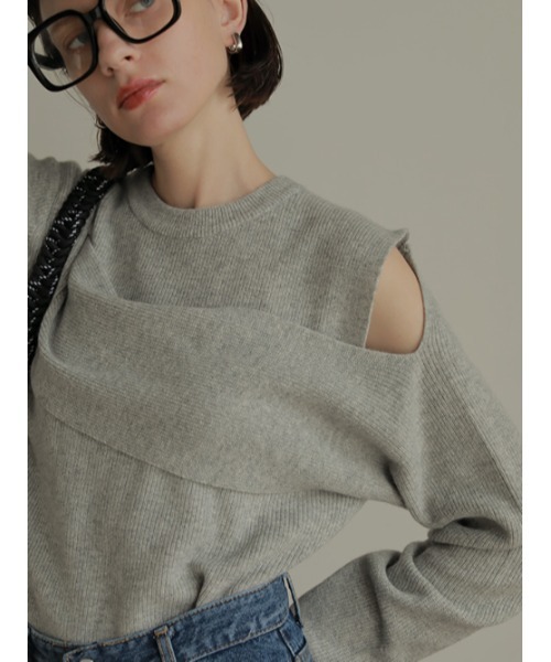 「AMAIL」 長袖ニット FREE アイボリー レディース_画像2