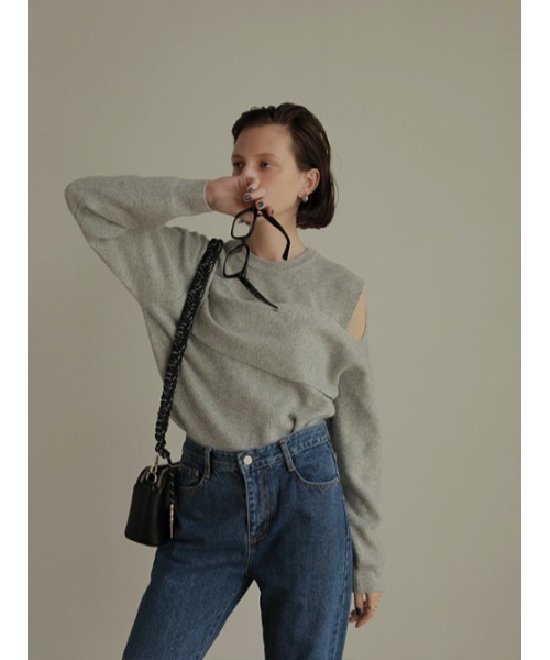 「AMAIL」 長袖ニット FREE アイボリー レディース_画像3