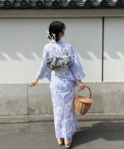 水色の浴衣・更紗柄（中古品） 水色の浴衣・更紗柄（中古品）（最終価格）