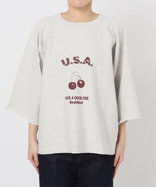 tシャツ Healthknit/ヘルスニット 別注 プリントロゴスウェット レディース Healthknit tシャツ Healthknit/ヘルスニット 別注 プリントロゴ