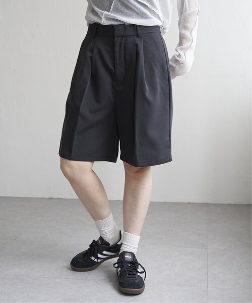VENCE EXCHANGE パンツ TRツイルタックハーフパンツ レディース