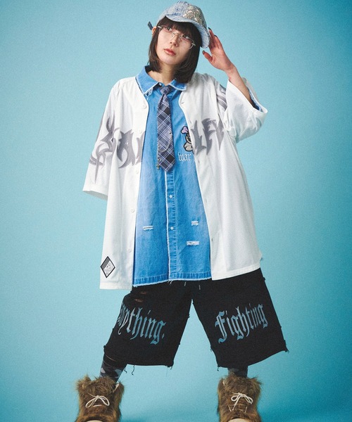 GALFY パンツ GALFY-闇に染まりし反戦パンツ メンズ レディース