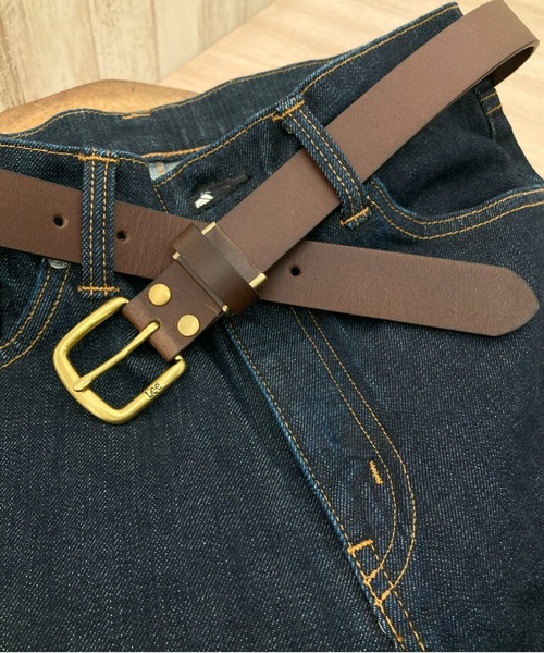 Lee（リー） ベルト 30mm レザー ゴールドバックル ナローベルト