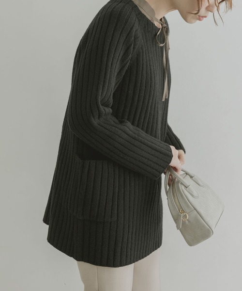 「F by ROSSO」 長袖ニット FREE グレー レディース_画像2