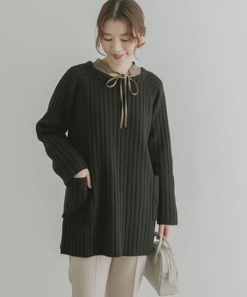 「F by ROSSO」 長袖ニット FREE グレー レディース_画像3