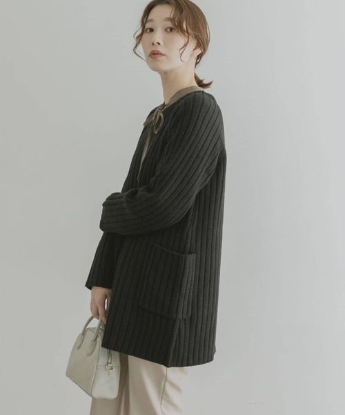 「F by ROSSO」 長袖ニット FREE グレー レディース_画像4