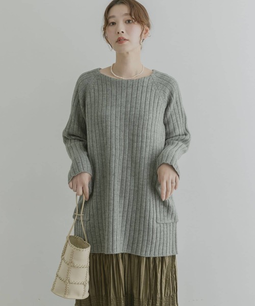 「F by ROSSO」 長袖ニット FREE グレー レディース_画像7