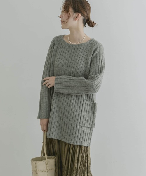 「F by ROSSO」 長袖ニット FREE グレー レディース_画像8