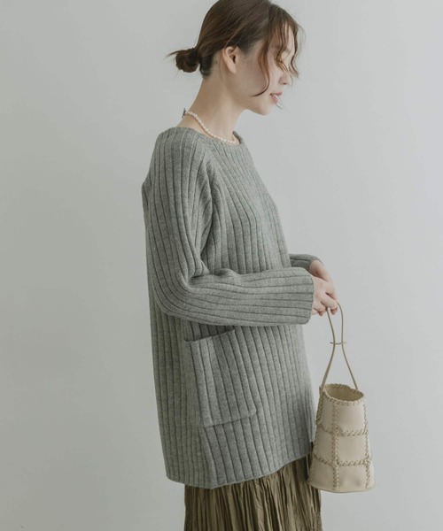 「F by ROSSO」 長袖ニット FREE グレー レディース_画像9