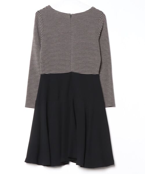 「d'un a dix」 ボーダー柄長袖ワンピース 38 ブラック レディース_画像2