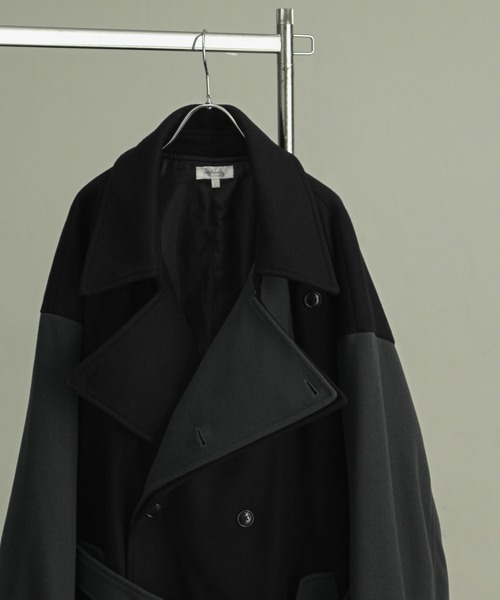 「Nilway」 トレンチコート LARGE ブラック メンズ_画像9
