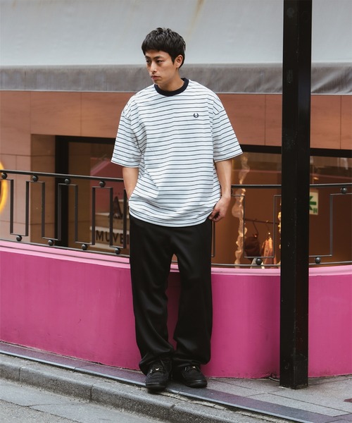 【別注】FRED PERRY / Reluxed Pique Tシャツ　ブラック FRED PERRY tシャツ 「別注」FRED / Reluxed Pique T-shirt