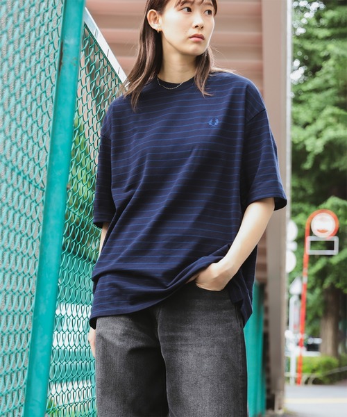 Tシャツ・カットソー FRED PERRY [Women's] Stripe Rib T-shirt 5FT1984 FRED PERRY [Women's] Stripe Rib T-shirt 5FT1984 (FRED PERRY