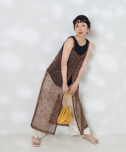 FREAK'S STORE ワンピース ネップメッシュキャミワンピース