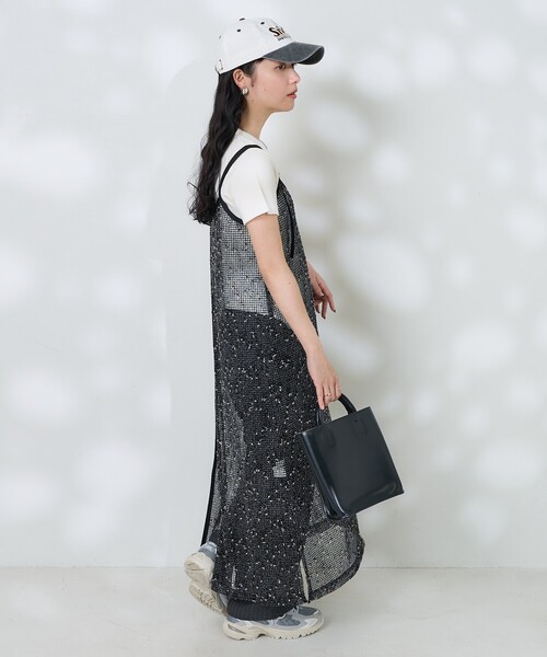 FREAK'S STORE ワンピース ネップメッシュキャミワンピース/ シアー