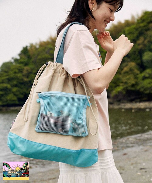 匿名配送　レディース ブランド: fes(フェス)　トートバッグ 　カーキ色 FREAK'S STORE トートバッグ 「Beach ＆ Festival」マルチウェイ