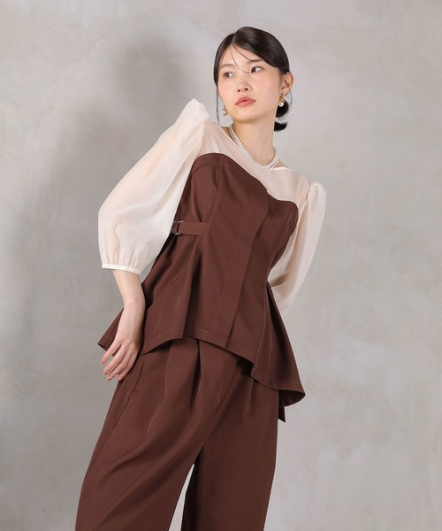 kana ぺプラムドレス　Mサイズ Kana ドレス フラワーモチーフ チュール ペプラム パーティー ドレス