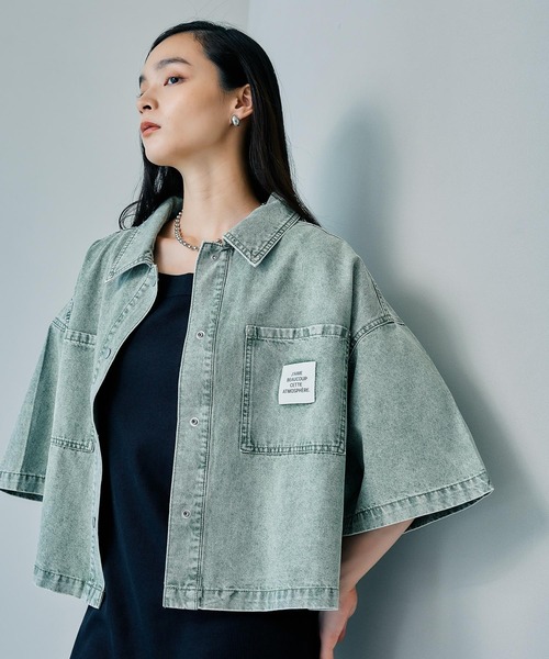 LEPSIM｜BIGデニムショート5分袖シャツ | Rakuten Fashion(楽天