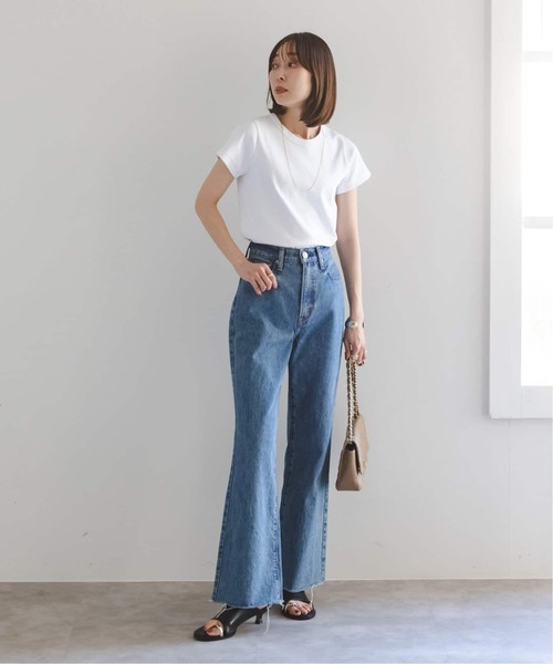 スビンコットンスムースコンパクトTシャツ ブルー NOBLE tシャツ 「追加」スビンコットンスムースコンパクトT