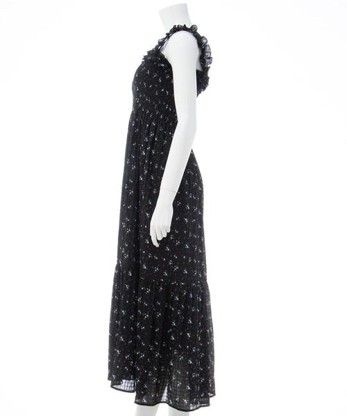 INGNI ワンピース ドレス 2way INGNI ワンピース 2Wayフリル花柄シャーリングワンピース