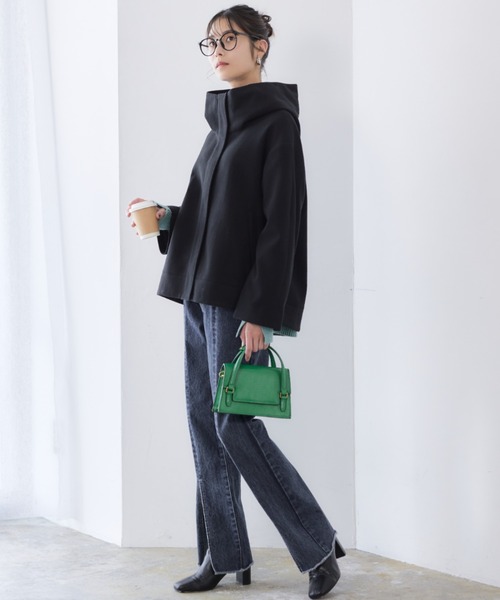 「RIRIYANO」 ジップアップブルゾン X-LARGE モカ レディース_画像6