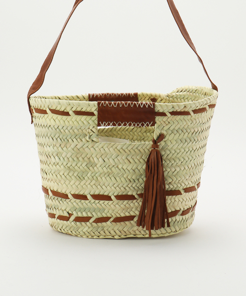 FRAMeWORK かごバッグ カゴバッグ KECH raffia leather tassel