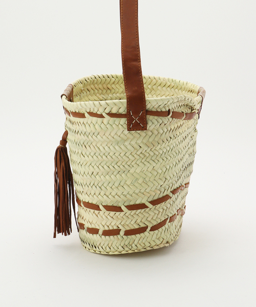 FRAMeWORK かごバッグ カゴバッグ KECH raffia leather tassel