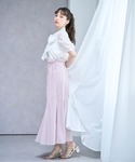 ブラウス シャツ ビジュー釦シアーボウタイブラ...の詳細画像4